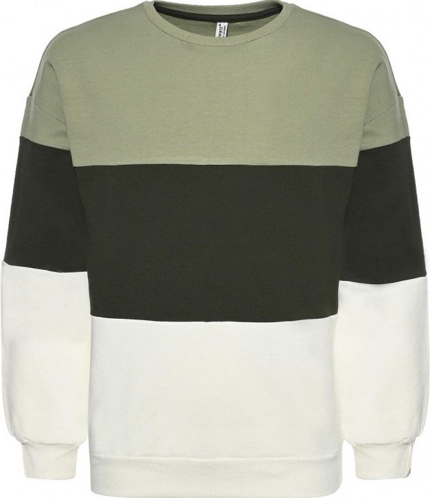 Blue Effect Mädchen Sweater Farbblock steppengrün