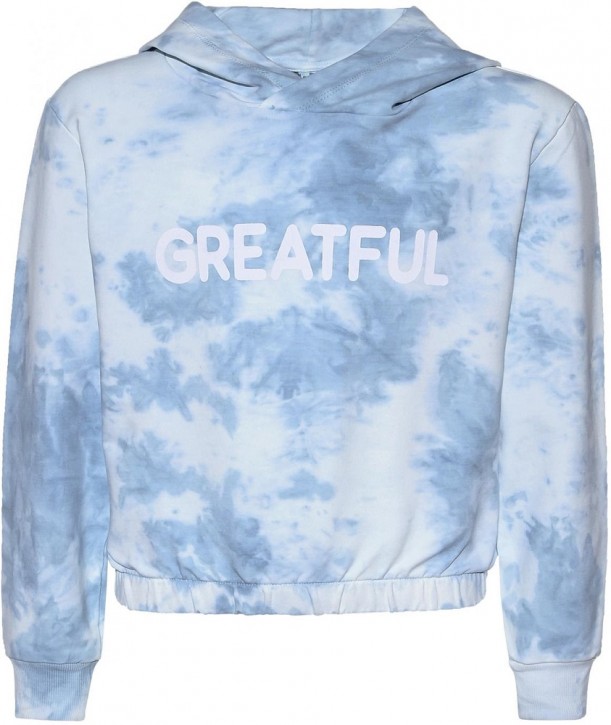 Blue Effect Mädchen Boxy Kapuzen-Sweat-Shirt / Hoodie GRATEFUL blau batik Blue Effect Mädchen Boxy Kapuzen-Sweat-Shirt / Hoodie GRATEFUL blau batik