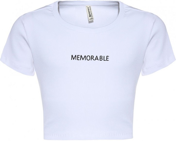 Blue Effect Mädchen geripptes Crop T-Shirt MEMORABLE schneeweiß