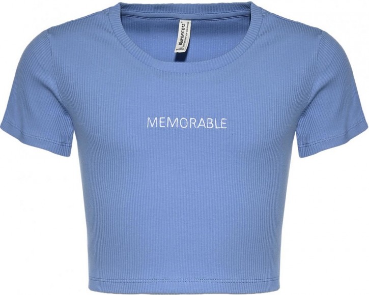 Blue Effect Mädchen geripptes Crop T-Shirt MEMORABLE himmelblau