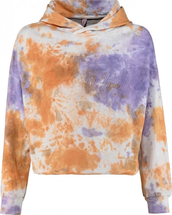 Blue Effect Mädchen Boxy Kapuzen-Sweat-Shirt / Hoodie HAPPYDAY Batik orange purple Blue Effect Mädchen Boxy Kapuzen-Sweat-Shirt / Hoodie HAPPYDAY Batik orange purple