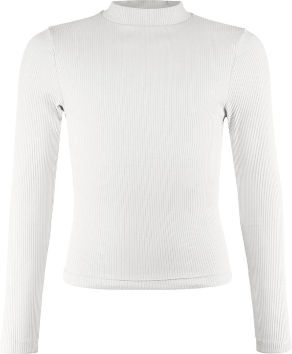 Blue Effect Mädchen geripptes Boxy Langarm-Shirt weiß