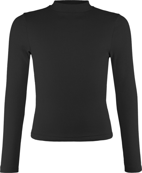 Blue Effect Mädchen geripptes Boxy Langarm-Shirt schwarz