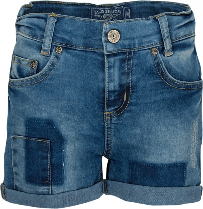 Blue Effect Mädchen Jeans-Short Patch blue denim light Blue Effect Mädchen Jeans-Short Patch blue denim light