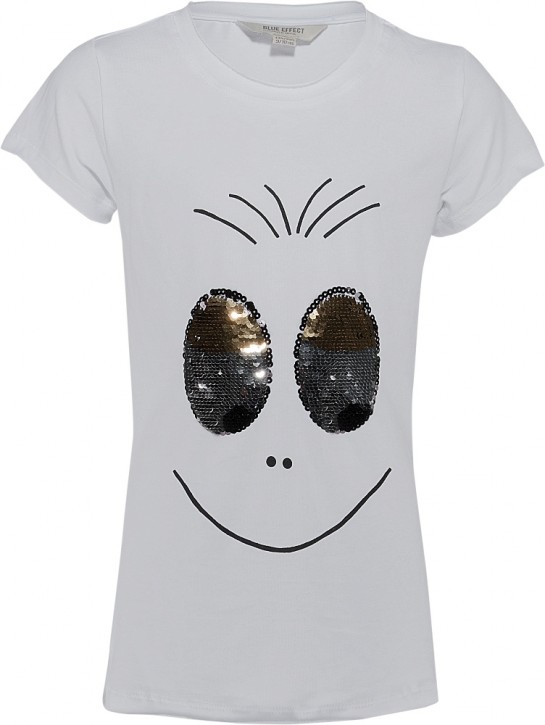 Blue Effect Mädchen T-Shirt Wendepailletten AUGEN weiß Blue Effect Mädchen T-Shirt Wendepailletten AUGEN weiß