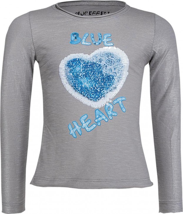 Blue Effect Mädchen Langarm-Shirt/Longsleeve Wendepailletten BLUE HEART mausgrau Blue Effect Mädchen Langarm-Shirt/Longsleeve Wendepailletten BLUE HEART mausgrau