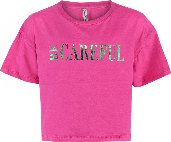 Blue Effect Mädchen Boxy T-Shirt BE CAREFUL pink Blue Effect Mädchen Boxy T-Shirt BE CAREFUL pink