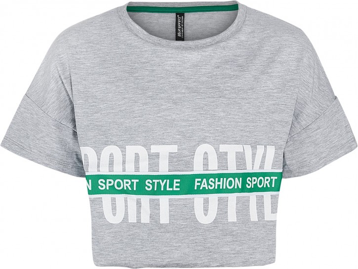 Blue Effect Mädchen Boxy-T-Shirt SPORT STYLE hellgrau melange Blue Effect Mädchen Boxy-T-Shirt SPORT STYLE hellgrau melange