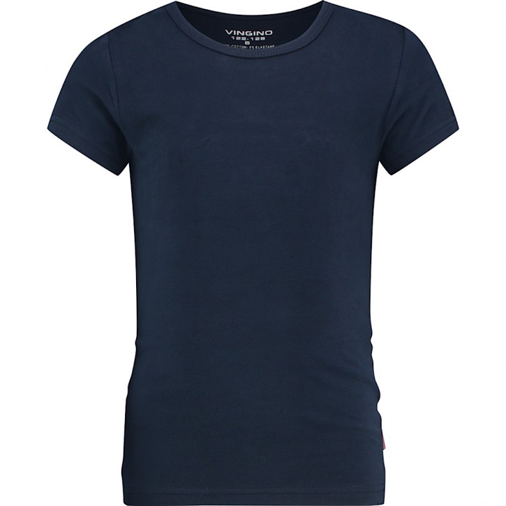 Vingino Basic-T-Shirt Girls Rundhals-Ausschnitt dunkelblau