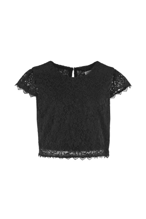 Happy girls festives Spitzen Shirt schwarz