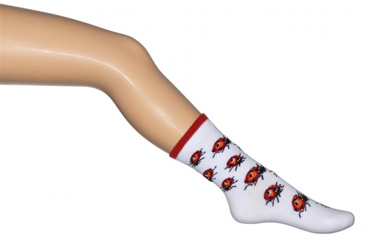 Bonnie Doon Socken LADYBIRD MARIENKÄFER weiß