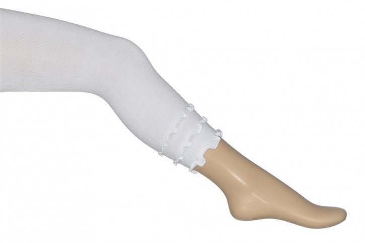 Bonnie Doon Capri-Legging Frou Frou mit Wellensaum weiß