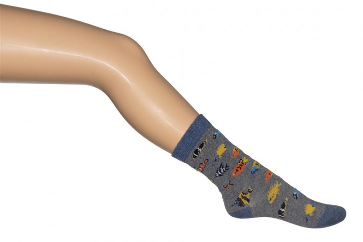 Bonnie Doon Socken TROPICAL FISH med grey heather