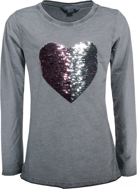 Blue Effect Mädchen Langarm-Shirt Wendepailletten HERZ mausgrau Blue Effect Mädchen Langarm-Shirt Wendepailletten HERZ mausgrau