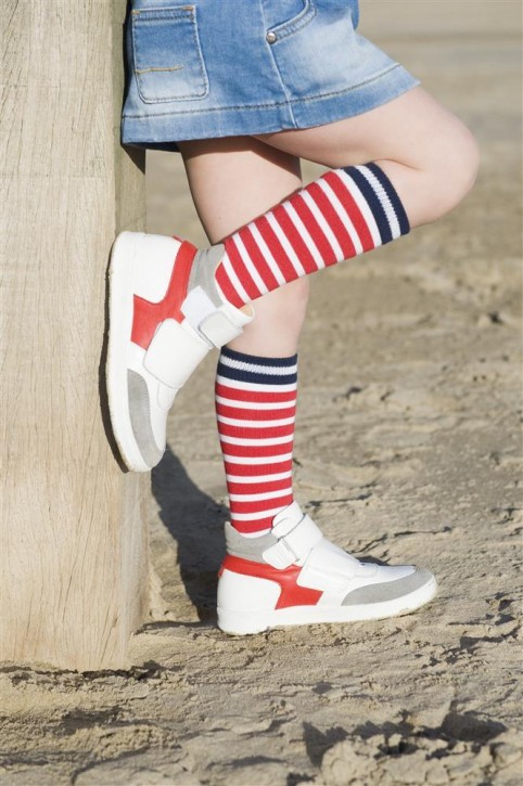 Bonnie Doon Kniestrümpfe RIVIERA Streifen rot-weiss Bonnie Doon Kniestrümpfe RIVIERA Streifen rot-weiss