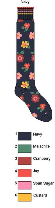 Bonnie Doon Kniestrümpfe BLOOMING navy Bonnie Doon Kniestrümpfe BLOOMING navy