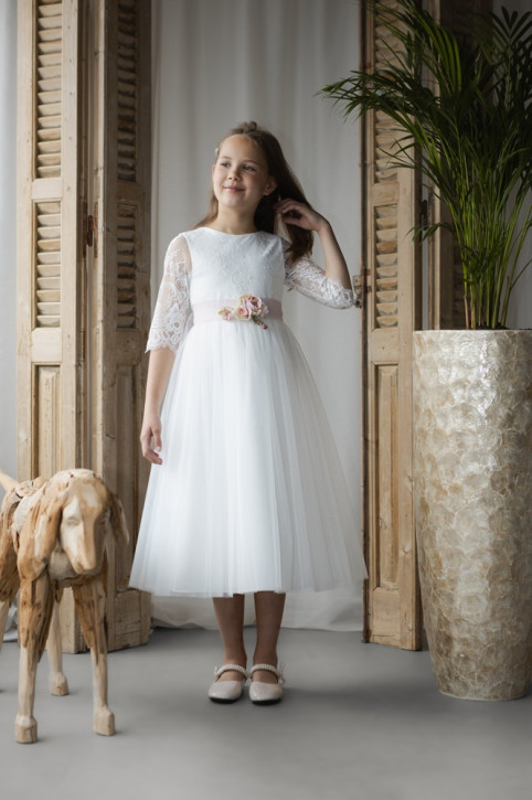 MONNY Kommunionkleid KANT 3/4- Arme 26-22 lang ecru