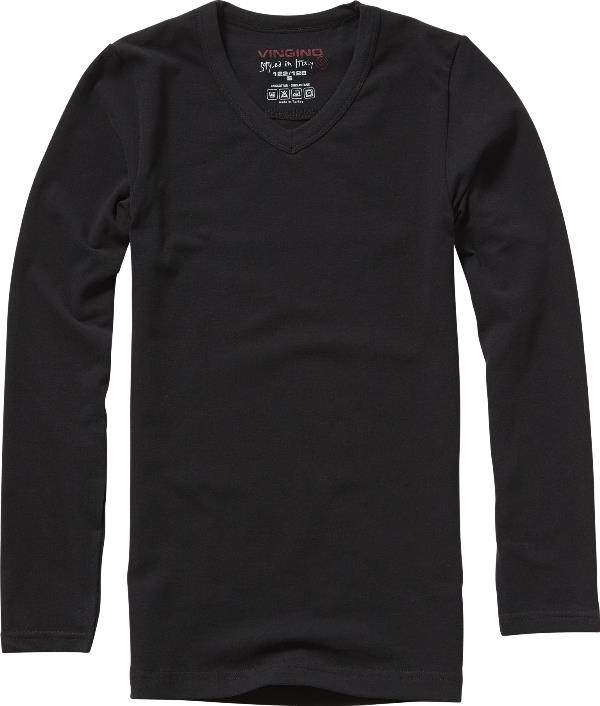 Vingino Basic-Longsleeve Shirt Boys V-Ausschnitt schwarz