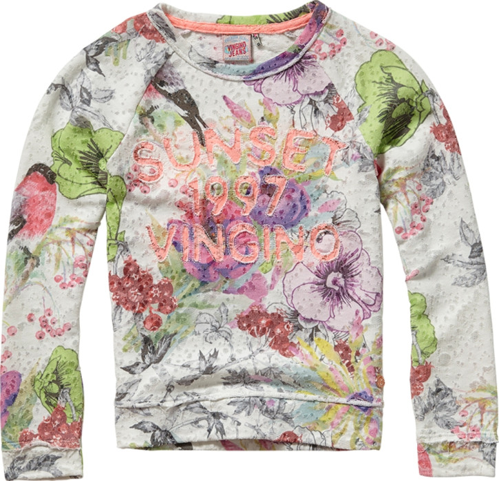 Vingino Sweat-Shirt NEVINA white Bird allover Vingino Sweat-Shirt NEVINA white Bird allover