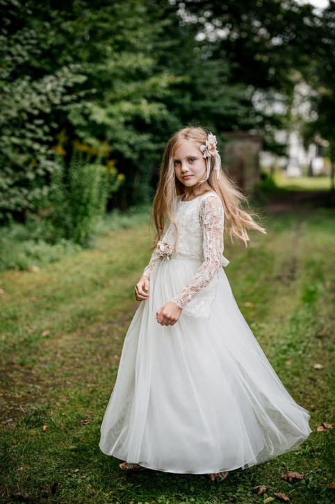MONNY Kommunionkleid KANTEN HES TULE 25-08 lang ecru