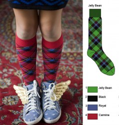 Bonnie Doon Kniestrümpfe PLAID CHECKS grün-schwarz-blau-rot Bonnie Doon Kniestrümpfe PLAID CHECKS grün-schwarz-blau-rot