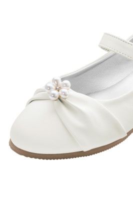 Happy girls Ballerinas Perlenapplikation ecru