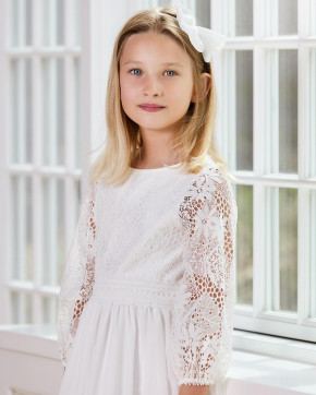 LILLY Kommunionkleid festives Kleid lang 3/4-Arme creme