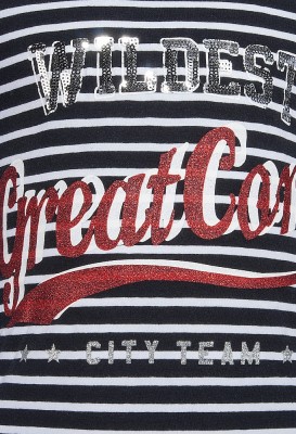 Blue Effect Mädchen Langarm-Shirt Streifen GREAT CORP nachtblau weiß 116