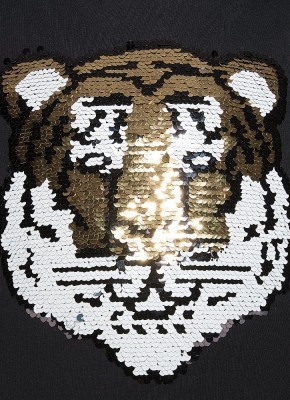 Blue Effect Mädchen Kapuzen-Sweat-Shirt TIGER Wendepailletten schwarz