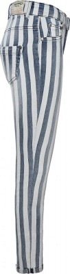 Blue Effect Mädchen Cropped High-Waist Hose Streifen blau weiß SLIM 146