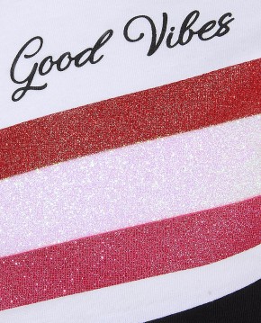 Blue Effect Mädchen Kurzarm Jersey-Kleid GOOD VIBES Glitzer schwarz