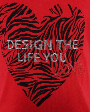 Blue Effect Mädchen T-Shirt DESIGN THE LIFE YOU feuerrot