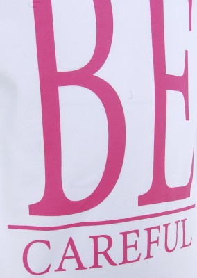 Blue Effect Mädchen Kapuzen-Sweat-Shirt / Hoodie BE CAREFUL schneeweiß