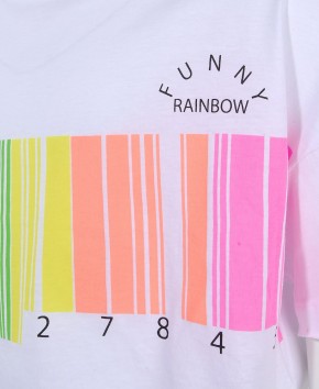 Blue Effect Mädchen Boxy-T-Shirt Neon Barcode schneeweiß 128