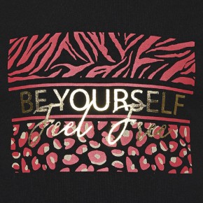 Blue Effect Mädchen Langarm-Shirt/Longsleeve BE YOURSELF schwarz rot 140