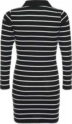 Blue Effect Mädchen Langarm Ripp-Kleid schwarz weiß 140