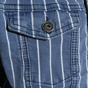 Blue Effect Mädchen Cropped Jeans-Jacke Streifen light blue