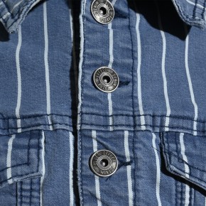 Blue Effect Mädchen Cropped Jeans-Jacke Streifen light blue