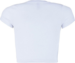 Blue Effect Mädchen geripptes Crop T-Shirt schneeweiß