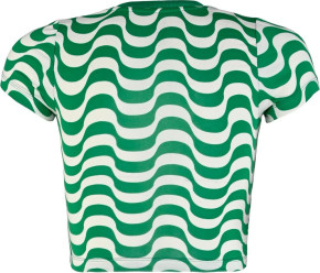 Blue Effect Mädchen geripptes Crop T-Shirt Retro Wellen grün 128