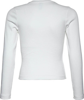 Blue Effect Mädchen geripptes Boxy Langarm-Shirt weiß