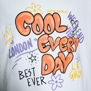 Blue Effect Mädchen relaxed Boxy T-Shirt COOL EVERY DAY weiß 140