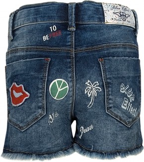 Blue Effect Mädchen Jeans-Short Patches blue denim 170