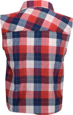 Blue Effect Mädchen Sleevless-Bluse Karo blau weiß rot 134/140