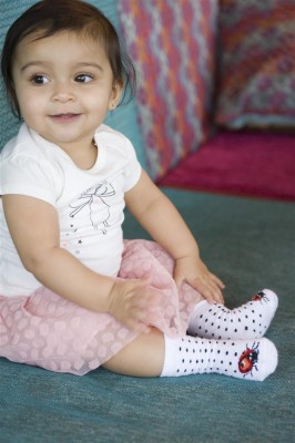 Bonnie Doon Baby Socken LADYBIRD MARIENKÄFER white