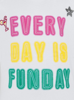Blue Effect Mädchen T-Shirt EVERY DAY IS FUNDAY schneeweiß 128