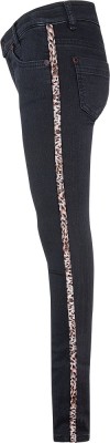 Blue Effect Mädchen Ultrastretch Jeans black seitl. Leo-Streifen NORMAL 164