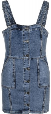Blue Effect Mädchen Jeans Latzkleid mit Knopfleiste medium blue Pfeffer und Salz