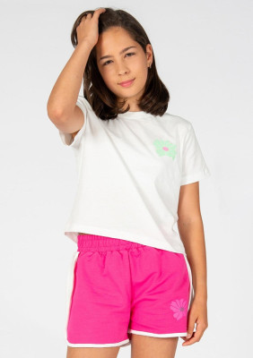 Blue Effect Mädchen Boxy T-Shirt LE TEMPS DES FLEURS weiß