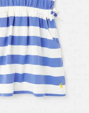 Joules Mädchen Langarm-Kleid JUDE Streifen blau weiß 116 - 6y